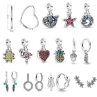 Pan-Style 925 Стерлинговое Серебро серии ME, маленькие аксессуары, серьги, ювелирные изделия, морская звезда, фламинго, дельфин, шарм, изготовление украшений exagg