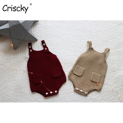 Criscky Summer Newborn Infant Romper Cotton Sleeveless Baby Boys Girls Romper One piece Knitted Fashion Baby Clothing