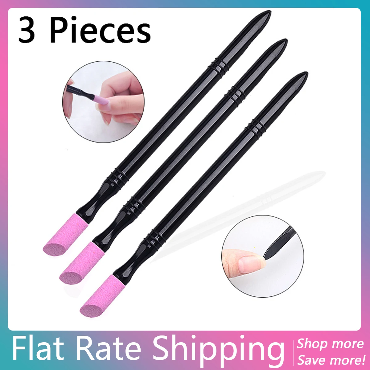 

3 шт., пушалки для кутикулы, для маникюра и педикюра