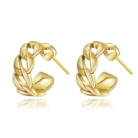 gd trendy chain hollow stainless steel hoop earrings french 316l gold plated earrrings for women jewelry accessories