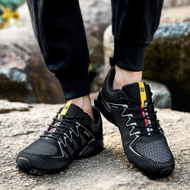 New Outdoor Sports Hiking Shoes Men Breathable Trekking Trail Sneaker Cushioning Non-slip Climbing Male Sneakers Big Size 40-47