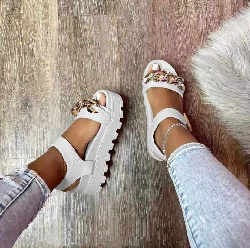

Women Sandals 2022 New Heels Woman Platform Wedges Shoes Ladies Summer Sandals Buckle Non-slip Beach Sandals Plus Size 36~43