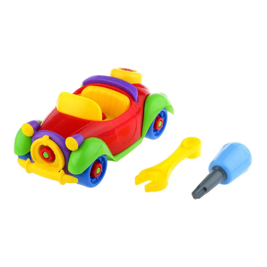 

Kids Plactic Vintage Car Building Puzzle Assembling Developmental
