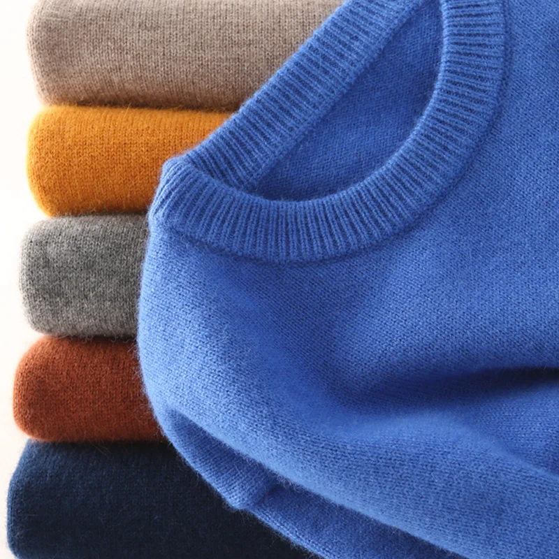 

Cashmere Cotton Blended Thick Pullover Men Sweater 2022 autumn winter jersey Jumper hombre pull homme hiver Knitted sweater