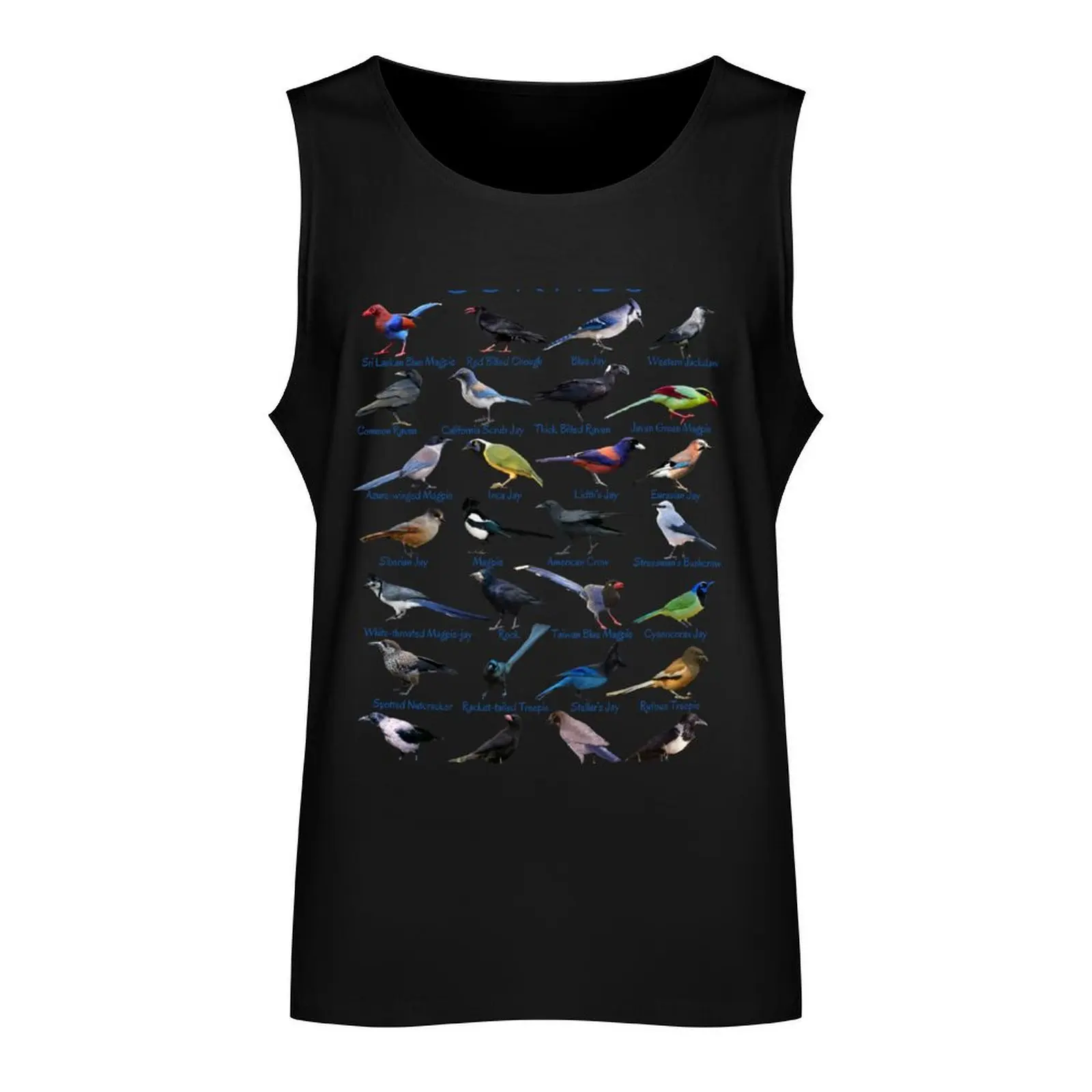 Corvids-28 Отличительная майка с птицами одежда в стиле аниме жилеты без рукавов