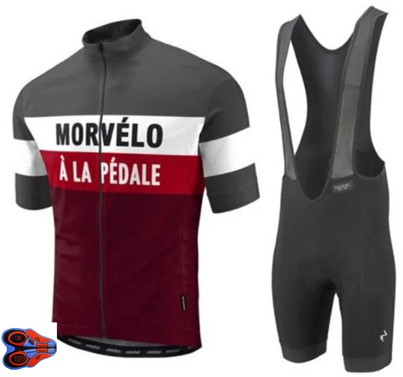 

Morvelo high quality Short sleeve cycling jersey and bib shorts Pro team race tight fit bicycle clothing set 9D gel pad
