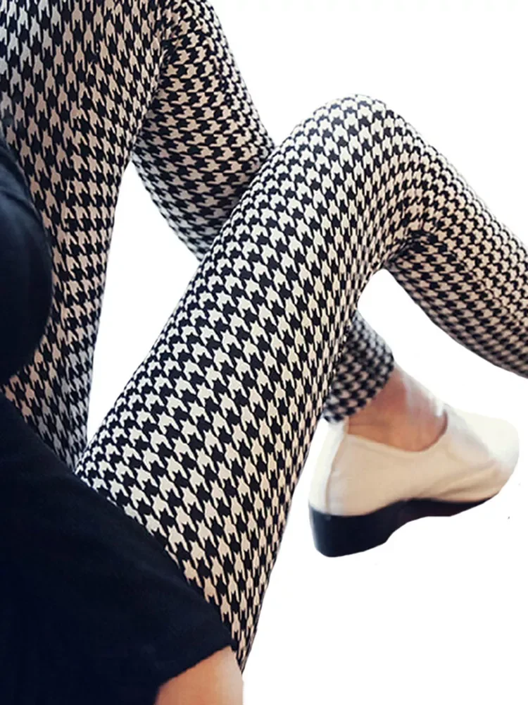 

2022New CUHAKCI Graffiti Leggings Floral Patterned Print Leggins For Women Leggings Houndstooth Sale Elastic Design Vintage Legg