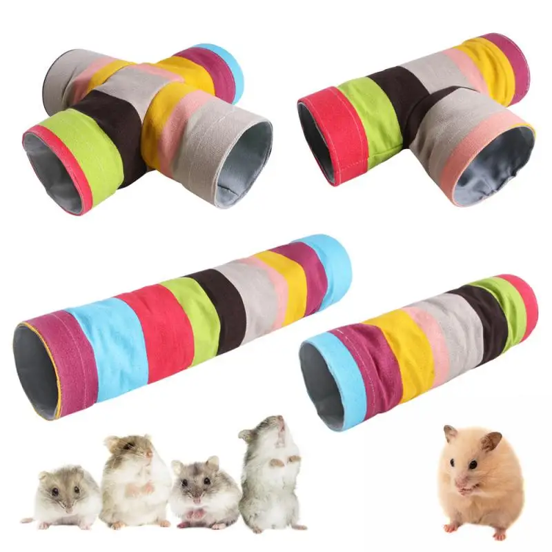 

Small Pet Colorful Tunnel Toy 4 Kinds Rainbow Dwarf Rabbit Nest Pig Squirrel Pet Drill Hole Fun Tunnel Hamster nest Tunnel Toys