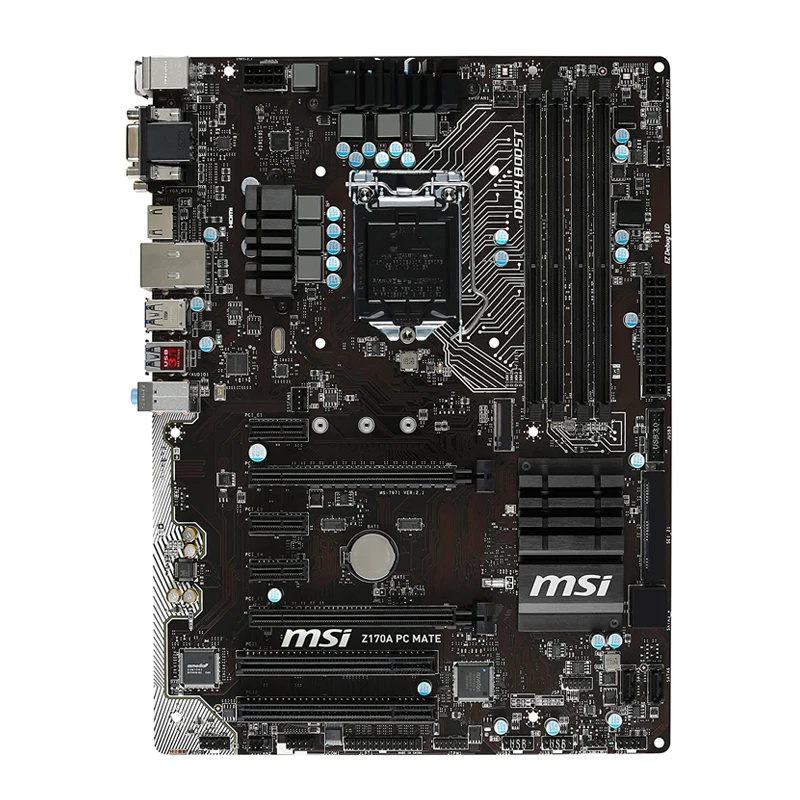 

MSI Z170A PC MATE Motherboard 1151 Motherboard DDR4 Intel Z170 SATA3 USB3.0 PCI-E 3.0 Support Core i7/i5/i3/Pentium/Celeron Cpus