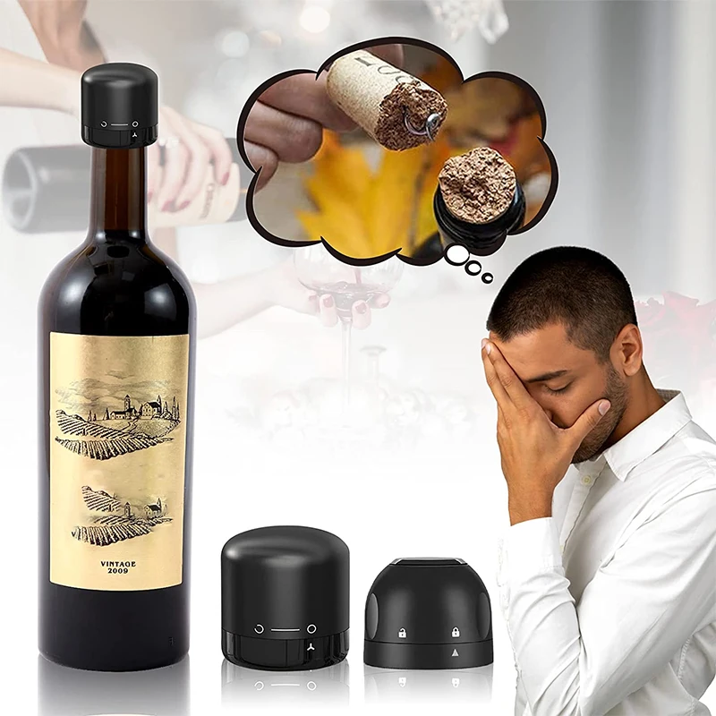 

1/3/4Pcs Vacuum Red Wine Champagne Bottle Stopper Set Sealed Bottle Cap Stopper Leak-proof Retain Freshness Wine Plug Bar Tool