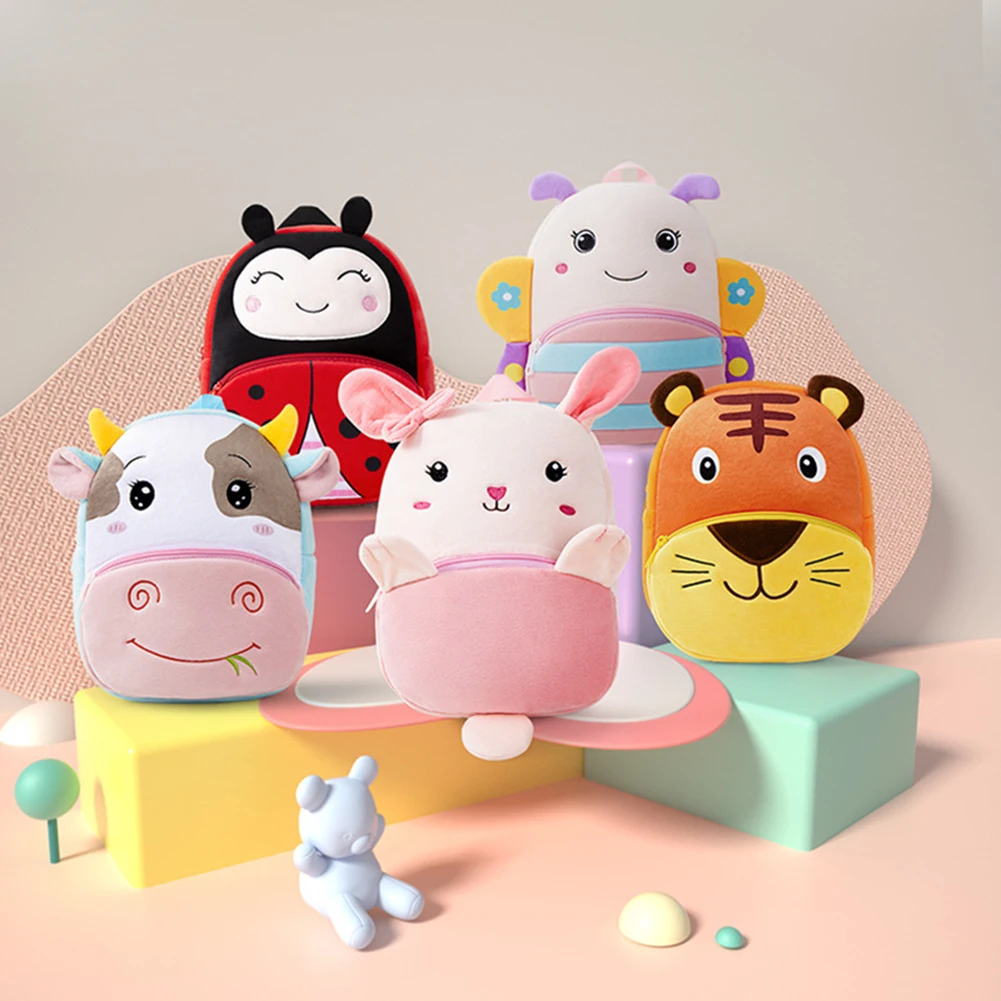 

Cute Children School Bags 3D Cartoon Animal Plush Kids Backpack Kindergarten Boys Girls Schoolbags Mini Small Backpack Book Bag