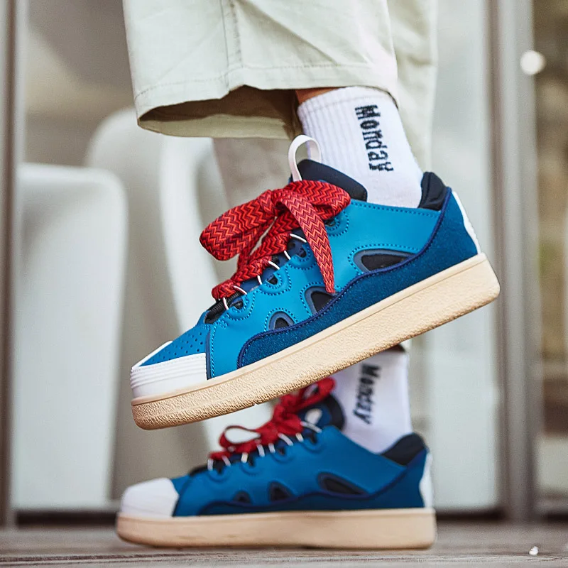 Luxury Men Designer Shoes Hot Sale Fashion Leopard Print Skateboard Shoes Platform Man Vulcanized Sneakers zapatillas de hombre