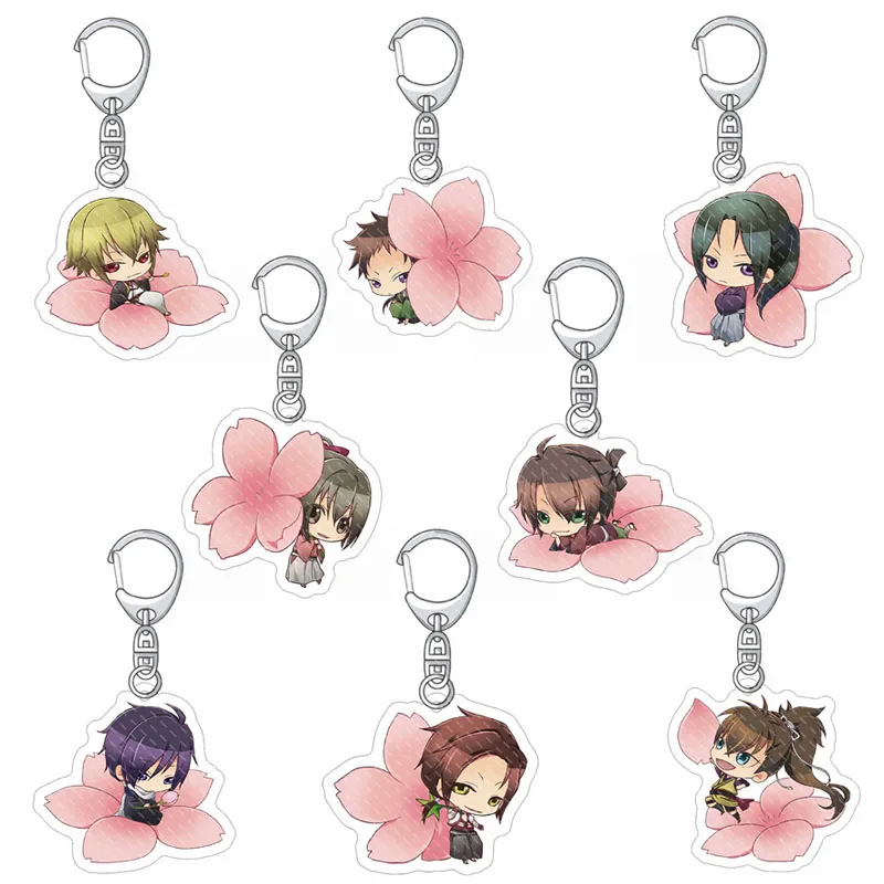 Аниме Hakuouki брелок мультфильм вишня серия фигурка женский Hijikata Toshizo Okita Souji акриловый подвесной брелок подарки