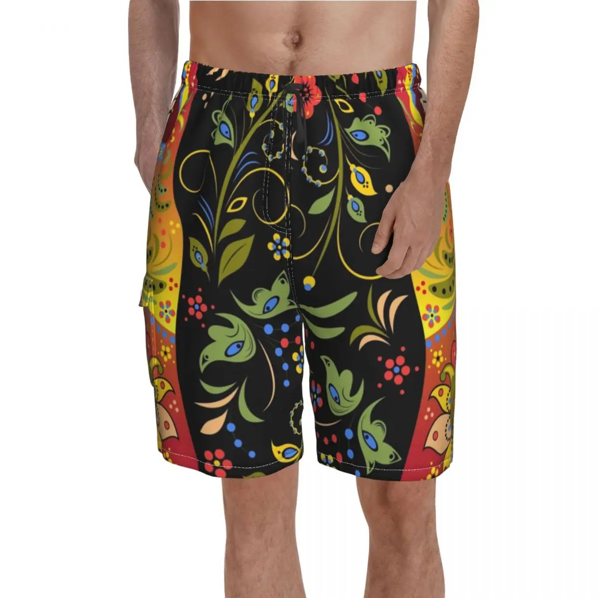 Russian Doll Board Shorts Matryoshka Cute Beach Shorts Men's Print Plus Size Swim Trunks Gift