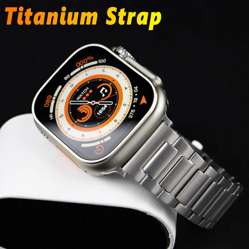

Luxury Titanium Strap for Apple Watch Ultra Band 49mm 8 7 45mm Metal Bracelet for IWatch 44mm 42mm Series 6 5 4 SE 41mm 38 40mm