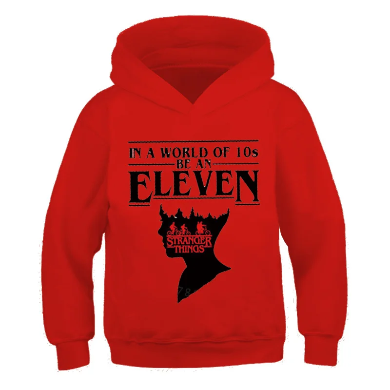 Детская толстовка с капюшоном и принтом очень странные дела |