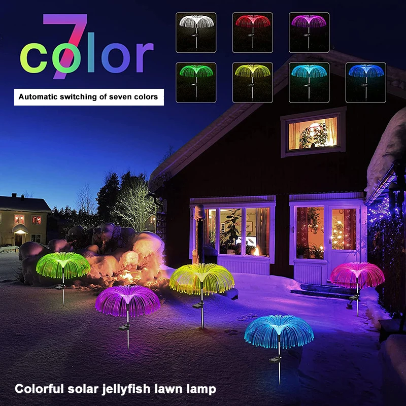 

Садовый фонарь на солнечной батарее, водонепроницаемый садовый уличный светильник с меняющимися красками RGB, фейерверк для двора, дорожек, ...