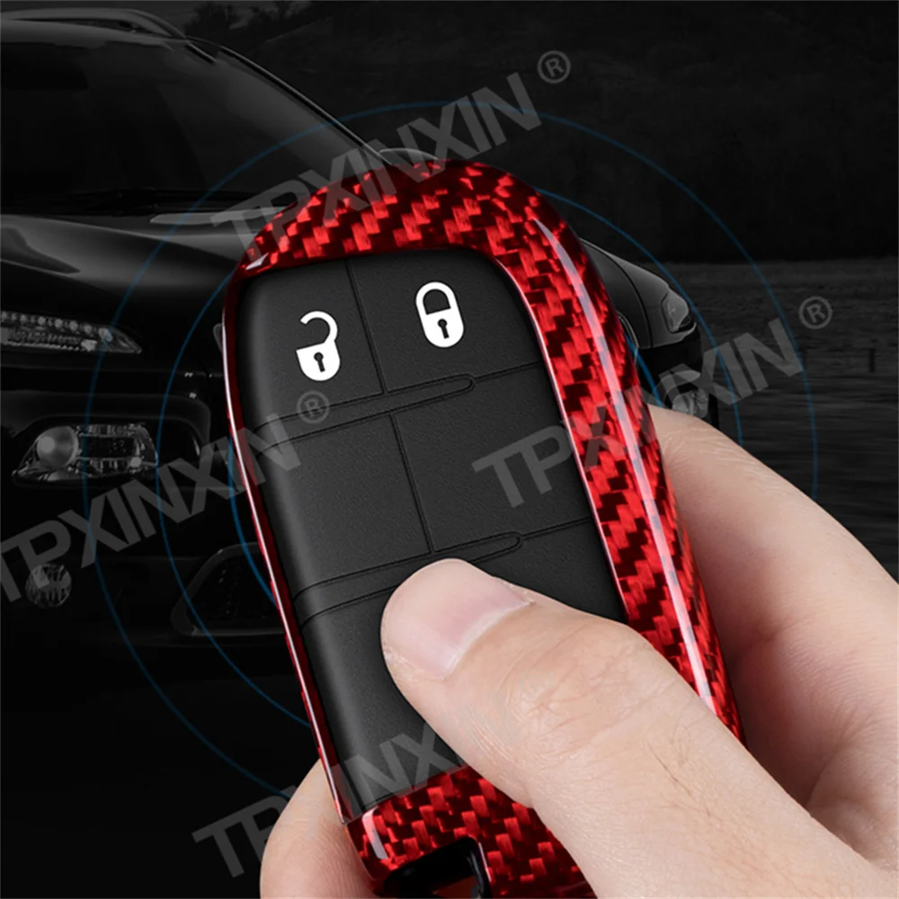 

Carbon Shell Protector For Jeep Cherokee Dodge Grand Cherokee Keychain ABS Carbonfiber Car Remote Key Cover Car Accessories