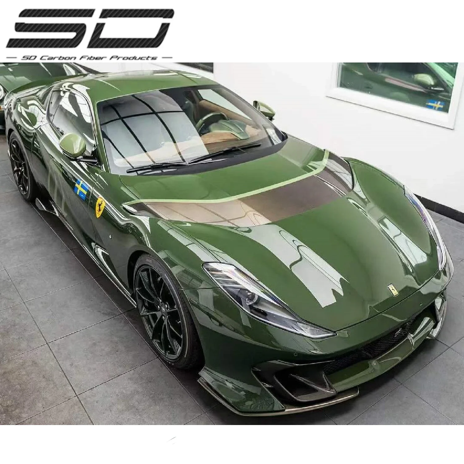 Обновление с-стиле идеальный шагомер Trockenkohlefaser Karosseriekit для F-errari 812