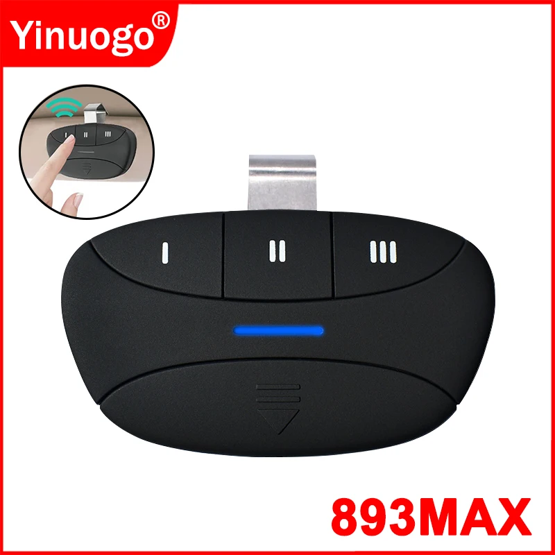 

893MAX 891LM 893LM 371LM 373LM 971LM 973LM Remote Control Garage Door Opener 3 Buttons Include Visor Clip 310MHz 315MHz 390MHz