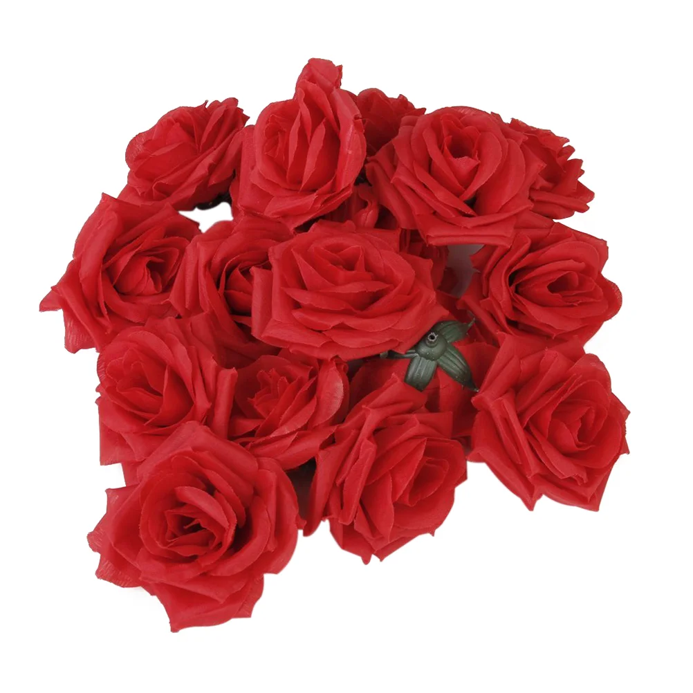 

Artificial Rose Roses Flowers Flower Head Silk Wedding Red Fake Decoration Foam Bouquet 8Cm Craft Curving Bulk Garland Real