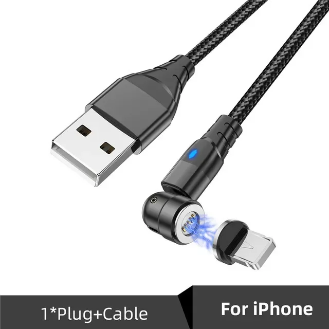 

540 Rotate Fast Charging Mobile Wire Cord Magnet Charger Micro USB Type C