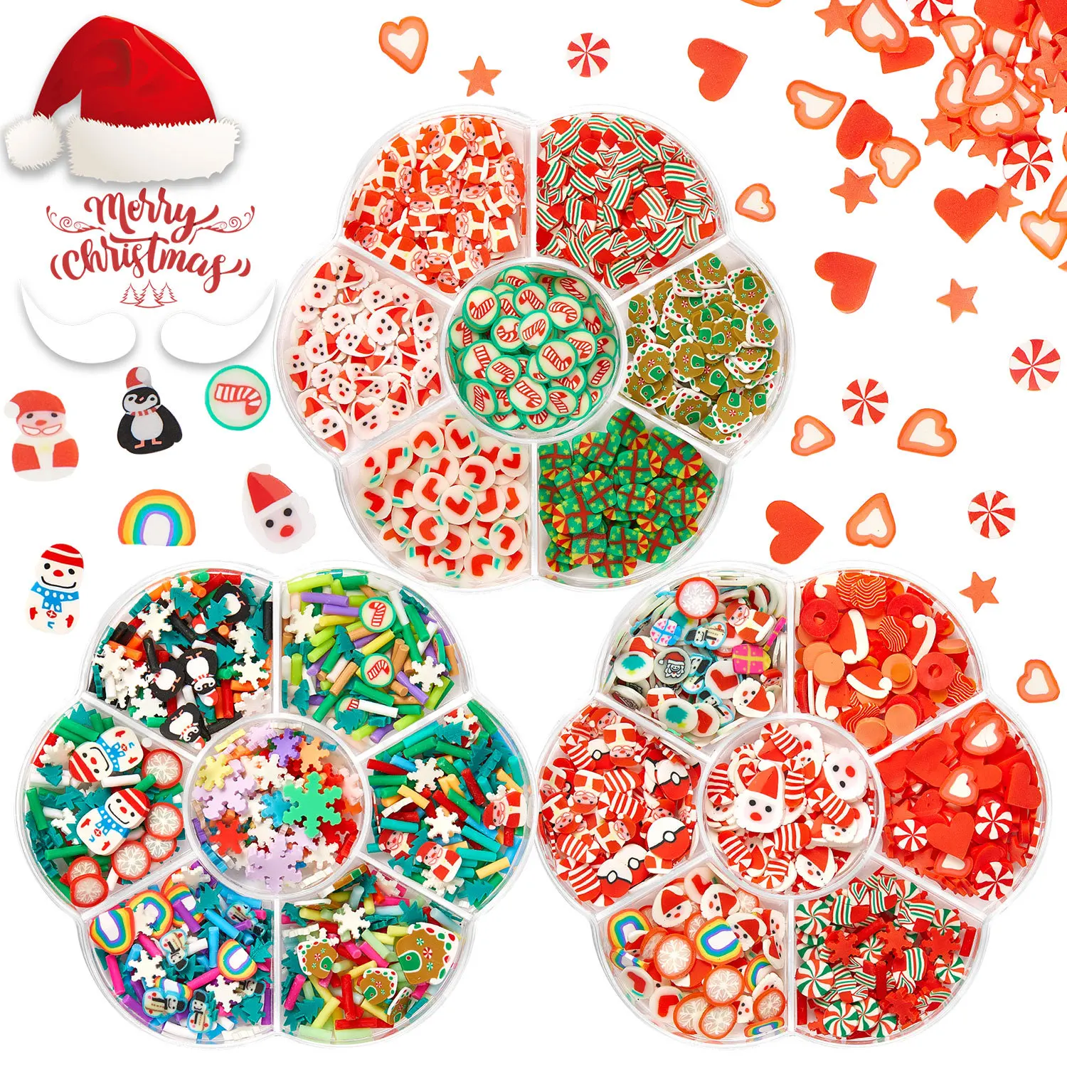 

7Grid Christmas Mix Resin Filler DIY Soft Clay Sequin For Crystal Epoxy Resin Mold Filling Jewelry Making Decor Makeup Suppliers