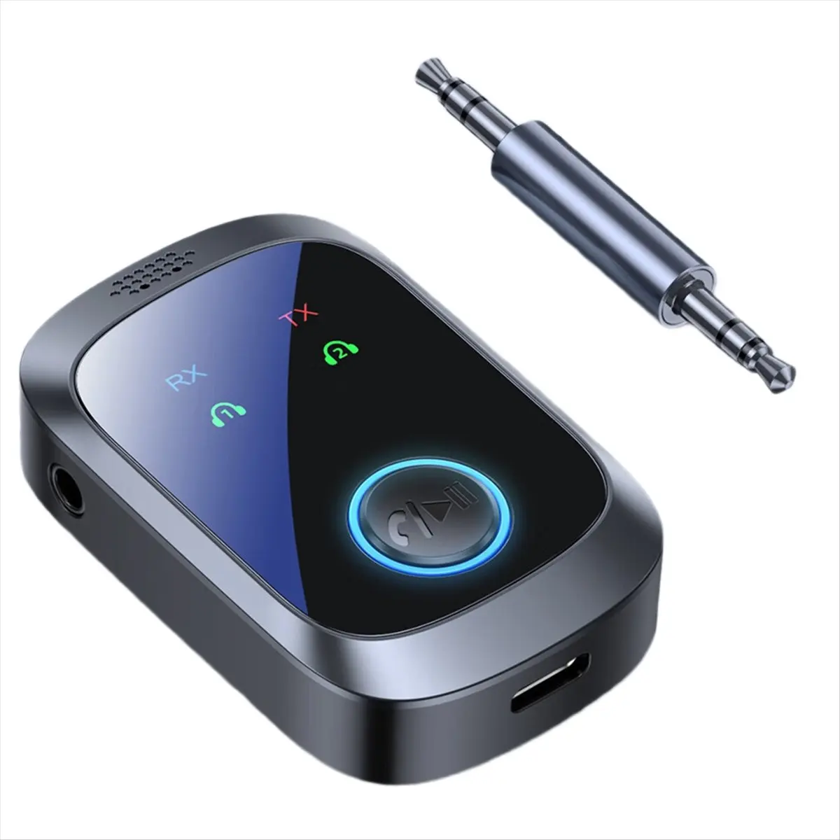 Фото DTC5 2-в-1 Bluetooth 5.4 Аудиоприемник-передатчик с поддержкой нескольких устройств, двойным потоком, HIFI, беспроводной стереоа №2
