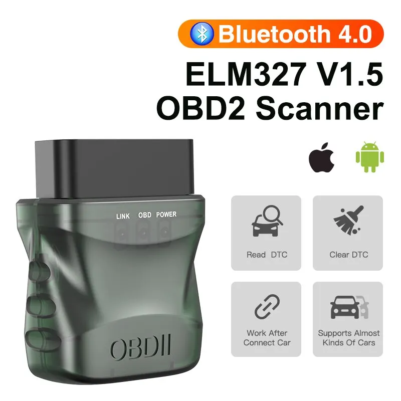 OBD2 сканер Bluetooth 4,0 ELM327 V1.5 OBD 2 Автомобильный диагностический инструмент для IOS Android ПК ELM 327 сканер OBDII считыватель