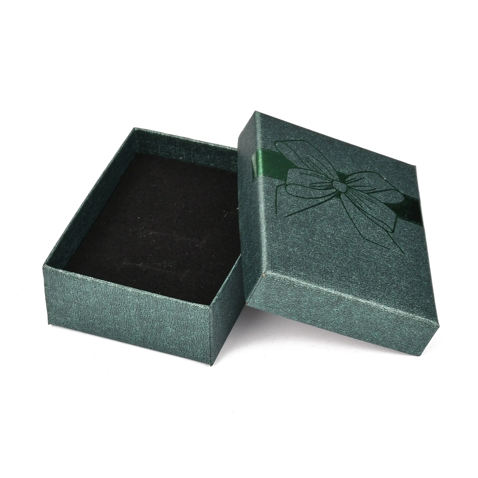 24pcs Bowknot Pattern Paper Jewelry Box Set Rectangle Snap Cover with Sponge Necklace Ring Earring DIY Packaging 8.95x6.85x3.1cm