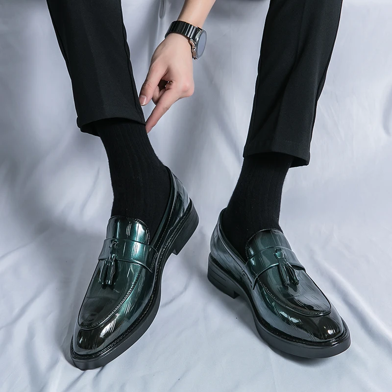 Мужская повседневная кожаная обувь брендовые оксфорды мужские лоферы деловая