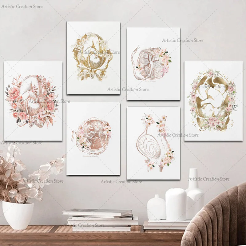 Плакат для беременности Irth искусство для беременности стеритография беременности двойные дети OBGYN Акушерская живопись на холсте настенное искусство домашний декор