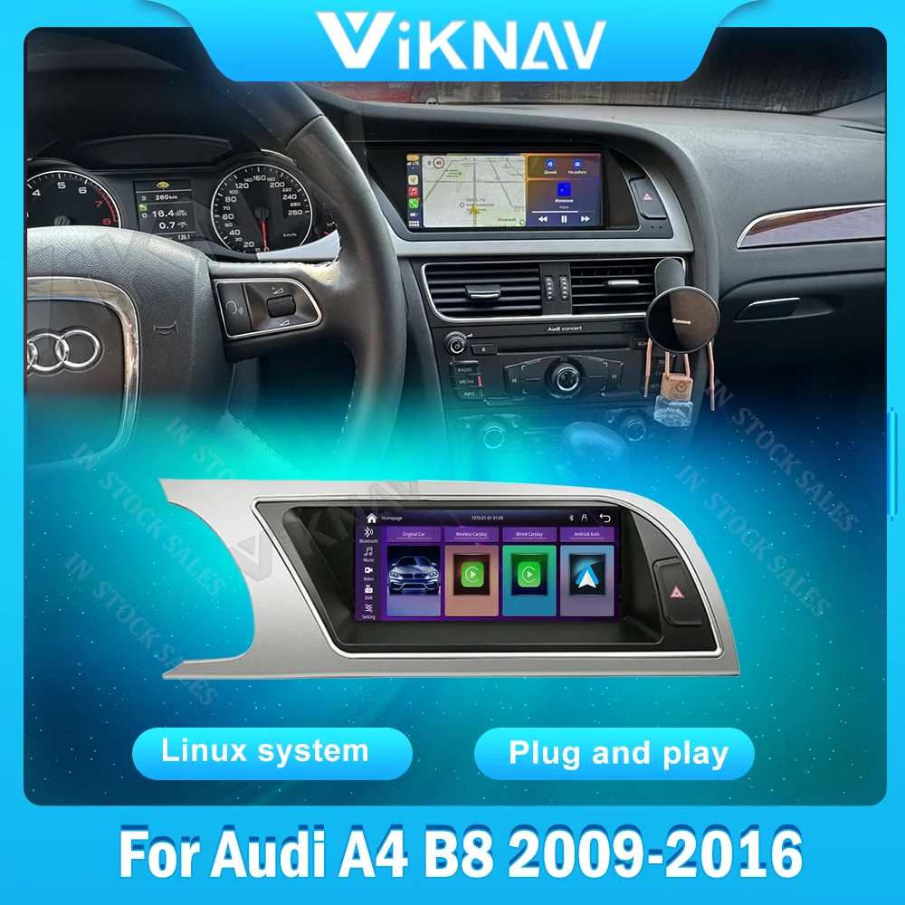

Автомобильный радиоприемник для Audi A4 B8 2009-2016, система Linux, CarPlay, Беспроводная Автомобильная Мультимедийная навигация на Android, головное устройство для carplay