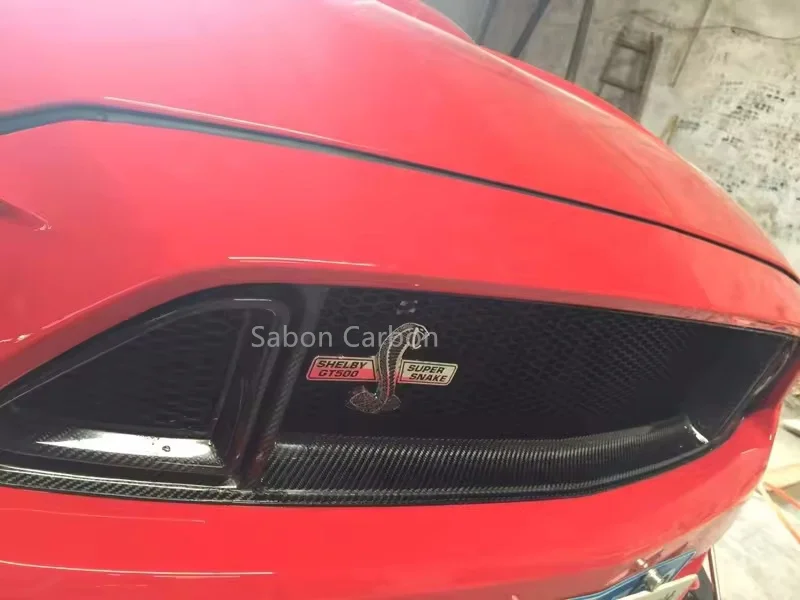 2015-17 Мустанг Решетка переднего бампера R Стиль Углеродное волокно Накладка для Ford