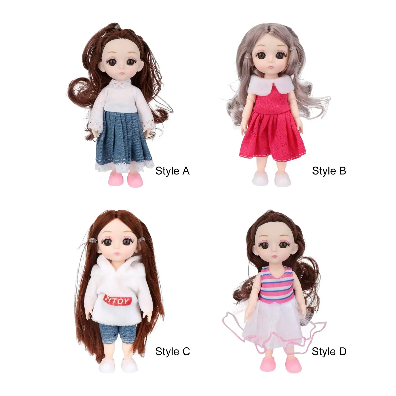 

BJD Doll Movable Joints Gift Accompany DIY Toy Funny Play House Toy with Clothes