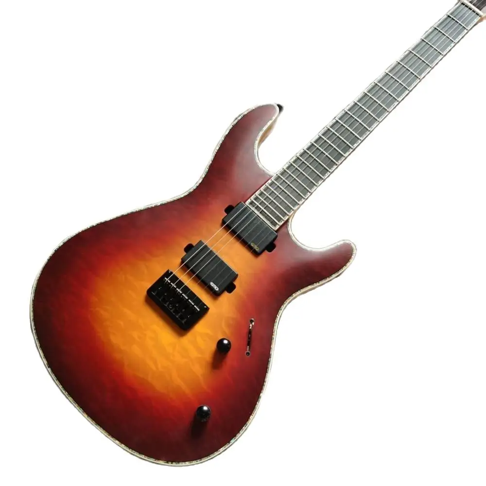 

New style Sunburst color flame top electric guitar,rosewood fingerboard 6 stings guitarra,high quality pickup gitaar.real photos