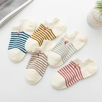 japanese series woman clothes embroidered socks kawaii stripes harajuku cotton fresh and cute womens underwear