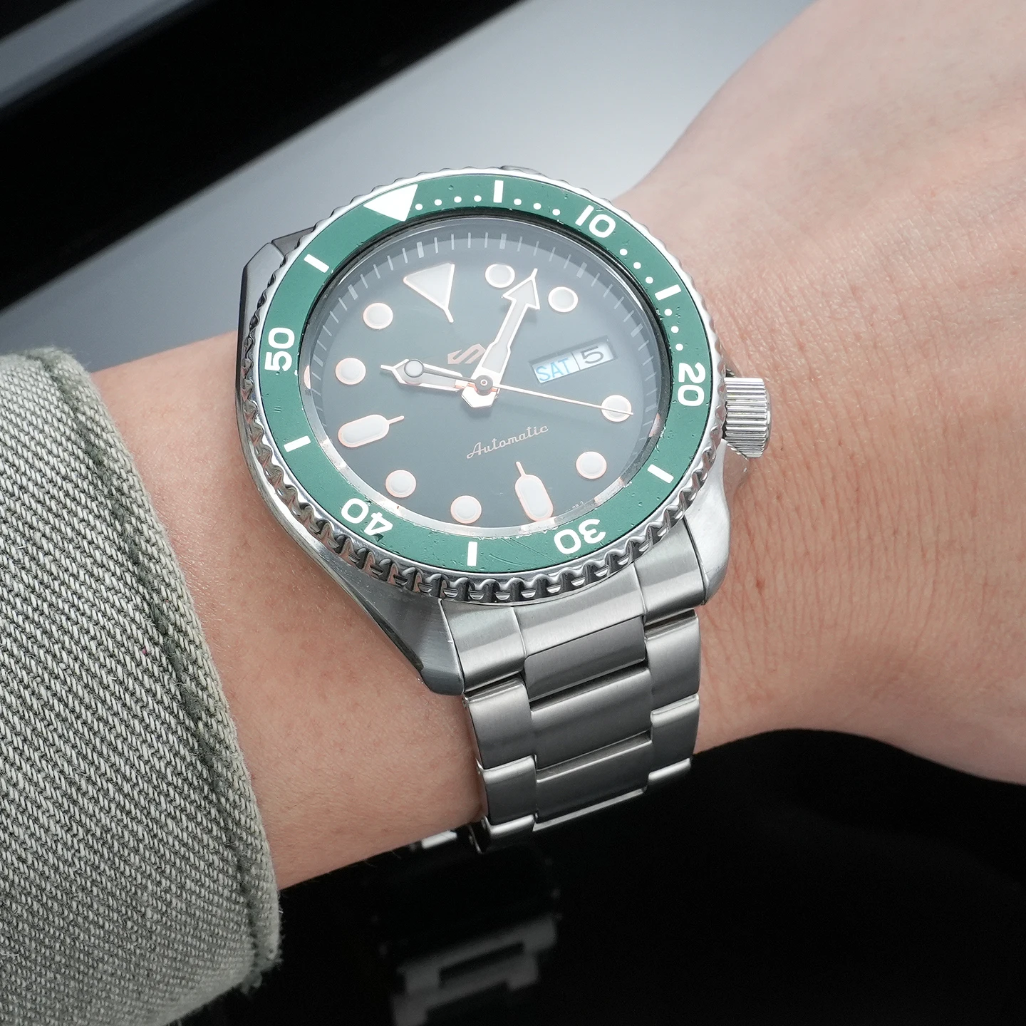 Фото Для Seiko No. 5 изогнутых ремешков для часов из нержавеющей стали SKX007 009 SRPD63K1/53K1/55K1 SRPD55 SRPD53 №2