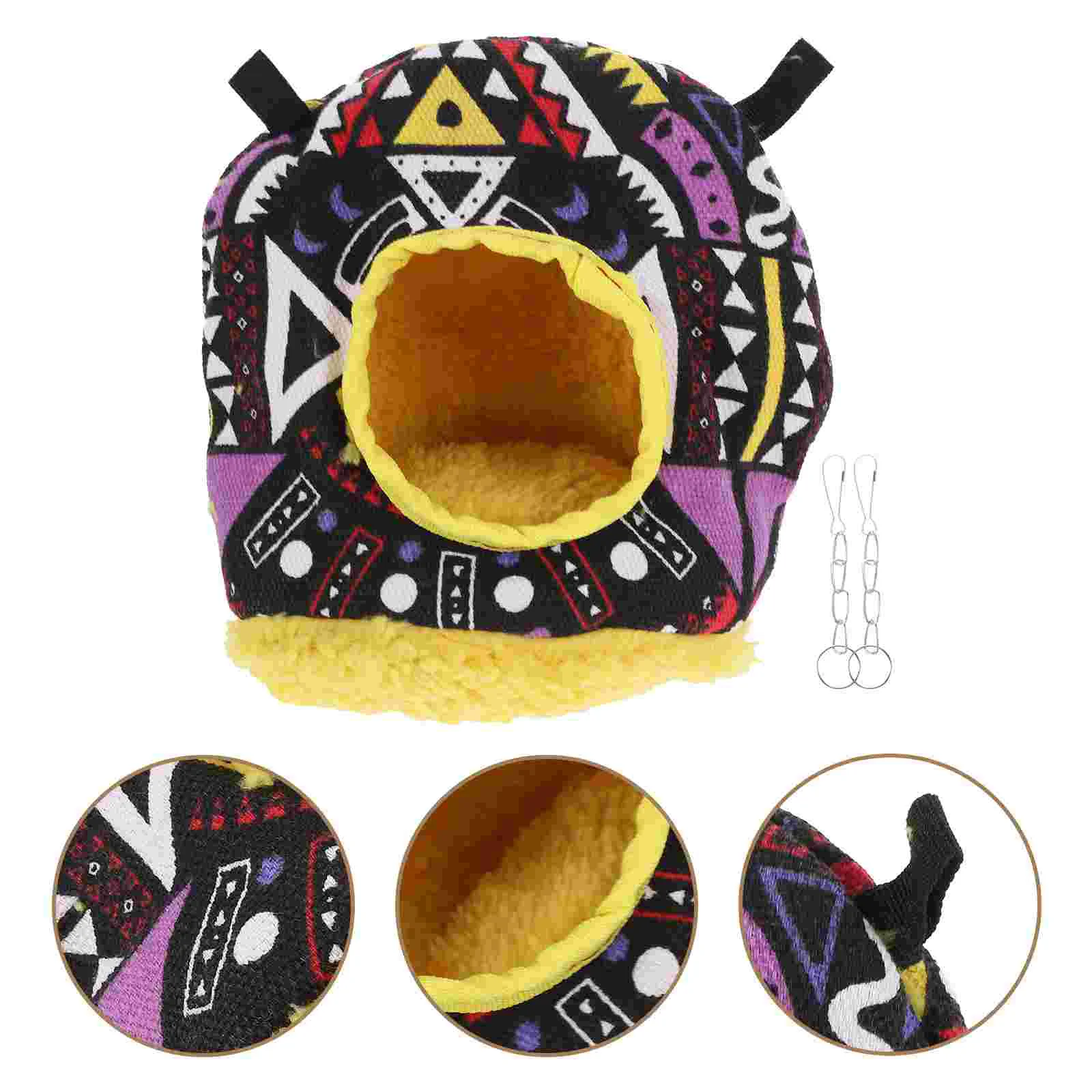 

Parrot Warm Hammock Plush Bird Sleeping Bed Parrot Hanging Hut Birds Sleeping Hut