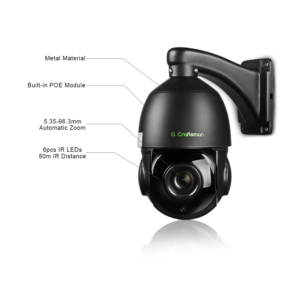 Купить Камера видеонаблюдения 36X PTZ 4K, уличная камера безопасности с зумом, POE, сенсором SONY 20 кадров в секунду, H.265, совместима с Hikvision