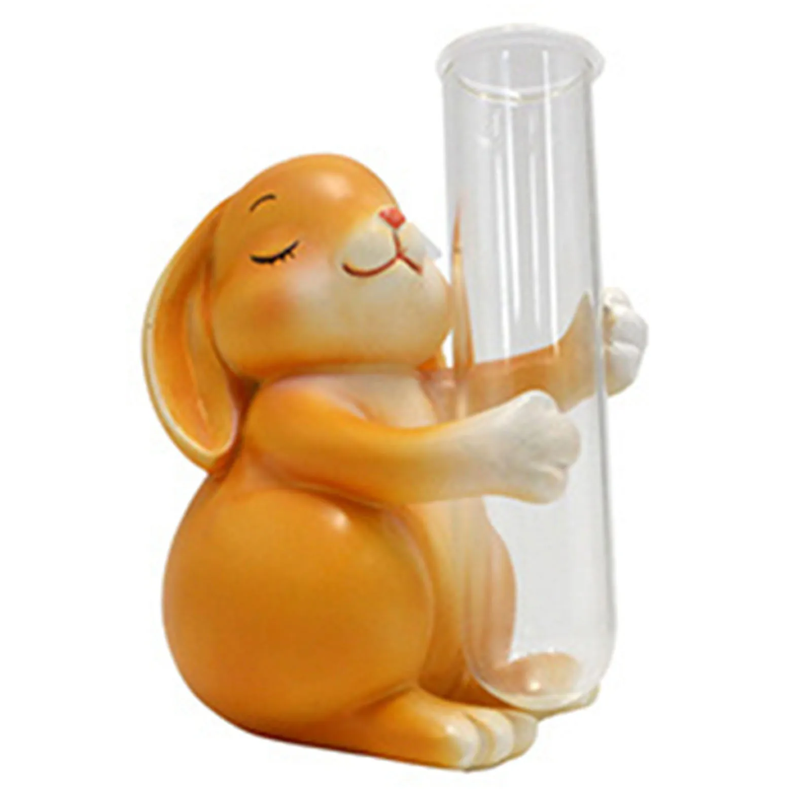Маленькая испытательная трубка для обнимания животных ваза из смолы кролик слон