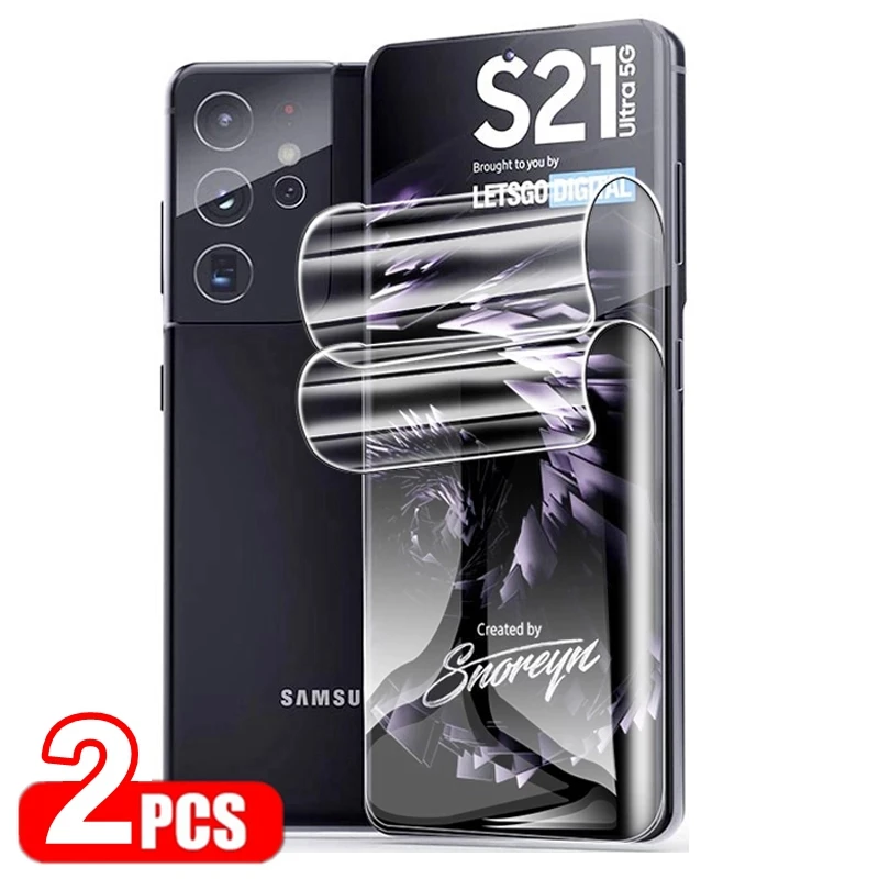 Hydrogel Film For Samsung Galaxy S21 Ultra Plus S20 FE Protective Glass S 21 A72 A52 A32 A22 A82 5G
