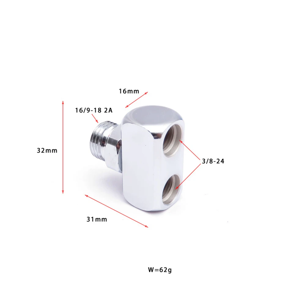 

Silver Scuba Diving LP Hose Splitte For Adapter 9/16in To 3/8in Chrome Plated Brass Low Pressure Connector Plitter Regulator