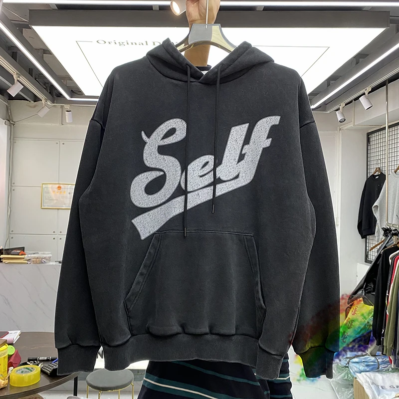 

2022fw Askyurself Hoodie Men Women Best Quality Vintage Black Oversize Fleece ASK Hooded