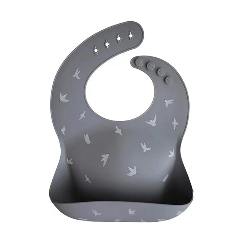 

Baby Bib Waterproof Soft Silicone Baby Feeding Print Pattern Kids Girls Boys Toddlers Adjustable Bibs Baby Feeding Baby Bibs