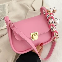 fashion ribbons womens small pu leather flap bag simple sling crossbody bags 2022 summer trend designer brand shoulder bag new