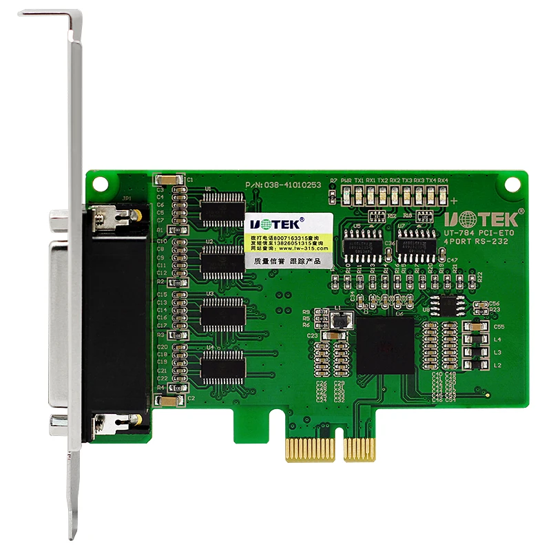 UOTEK Industrial PCI-E к RS-232 серийная карта PCIE RS232 4 порта высокоскоростной конвертер DR44 Com DB9
