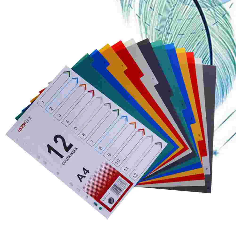 

12Pcs Page Divider Colorful Practical Classification Page Cards Page for Memo Pocketbook