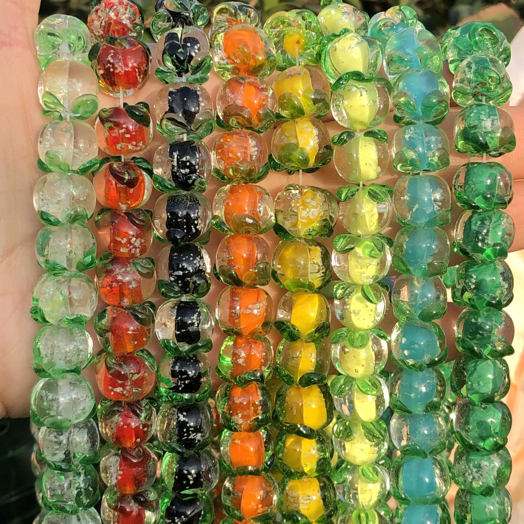 

12MM Persimmon Shape Handmade Luminous Lampwork Glazed Glass Crafts Pendant Bead for Jewelry Making DIY Ears Finding Accessorise