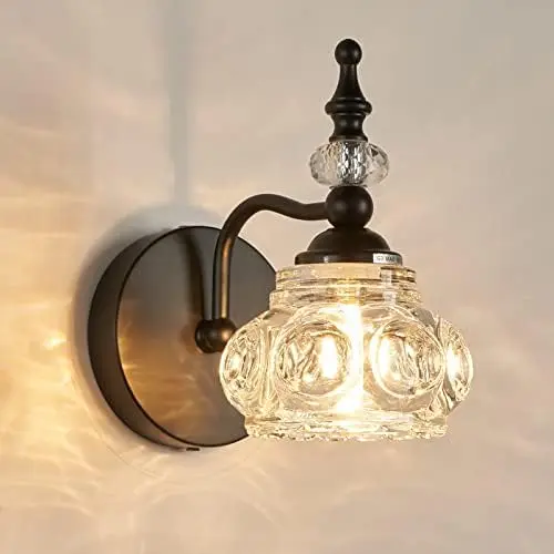 

Бра, 1-искусственное освещение со стеклянным абажуром, матовая античная латунь, искусственное стекло, лампа для ванной комнаты, спальни, H
